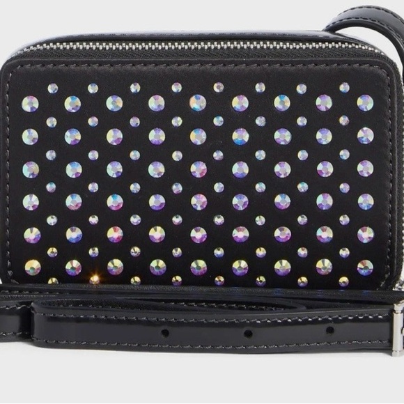 EUC, LIKE NEW!! REDUCED:Kate Spade Leather Black Embellished Micro Crossbody! - Picture 4 of 9